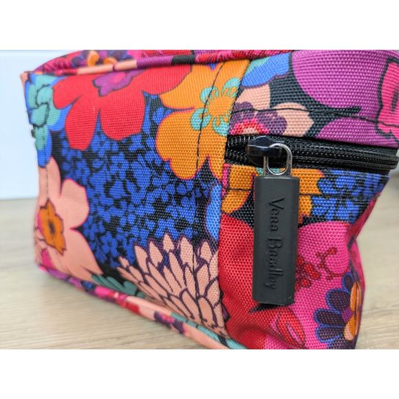 Vera Bradley Cosmetic Makeup Travel Bag Floral Bright Bold Multicolor Coachella - Picture 3 of 9